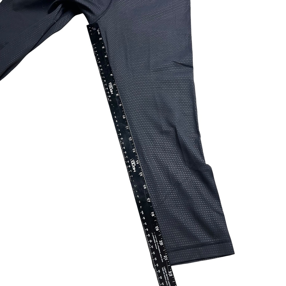 Lululemon High Rise Crop Leggings Black Grey Geometric Dot Tights Size 10 - Picture 7 of 9